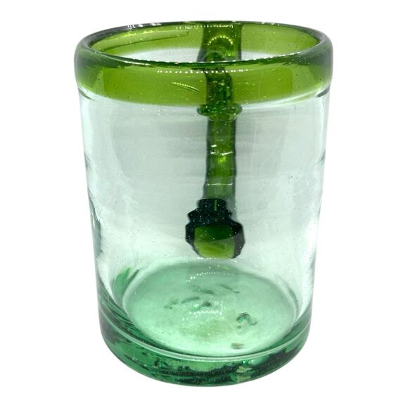 Vintage large recycled green and clear Mexican beer glass 20 fl. oz, - Picture 4 of 8